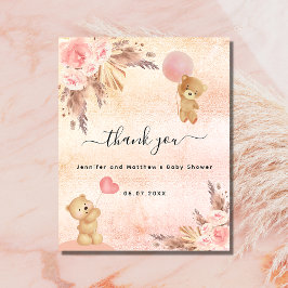 Tack för ditt kort för nallen Baby Shower Girl