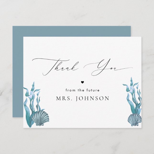 Tack för ditt kort för Nautisk kustblå Snäcka (Fram/baksida)