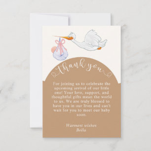Tack för ditt kort för neutralt Baby Shower Stork