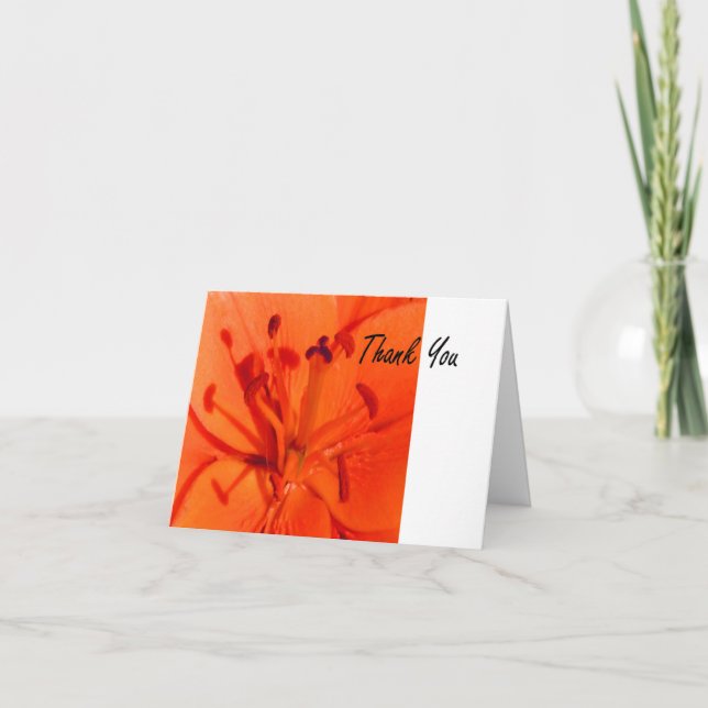 Tack för ditt kort för orange-blomman (Framsida)