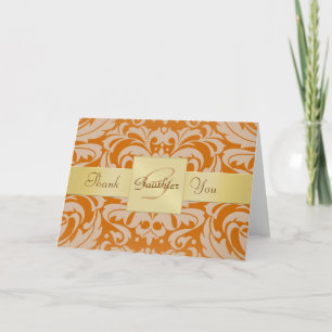 Tack för ditt kort för Orange i Elegant Monogram