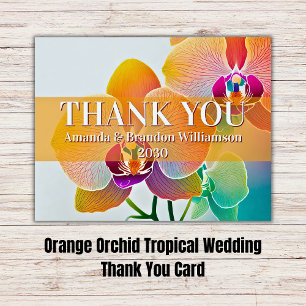 Tack för ditt kort för orange Orchid Tropical Bröl