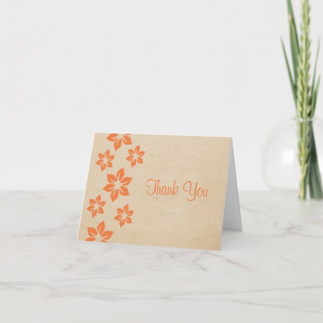 Tack för ditt kort för orangens tropiska Blommigt (Framsida)