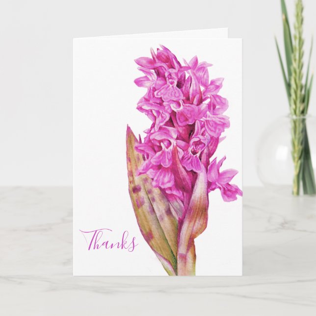 Tack för ditt kort för Orchid lila rosa bröllop (Framsida)