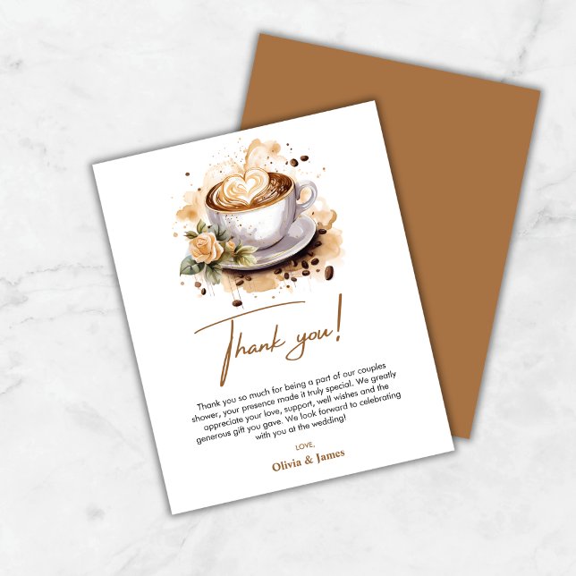 Tack för ditt kort för Perfekt Blend Par (Budget The Perfect Blend Coffee Couples Shower Thank You Card )