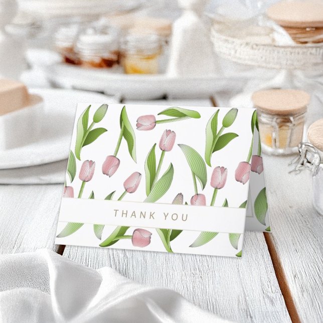 Tack för ditt kort för personlig Modern Rosa Tulip (Skapare uppladdad)