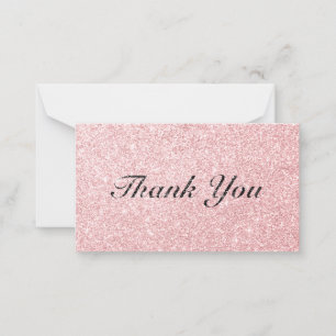 Tack för ditt kort för personlig Rosa Glitter Stil