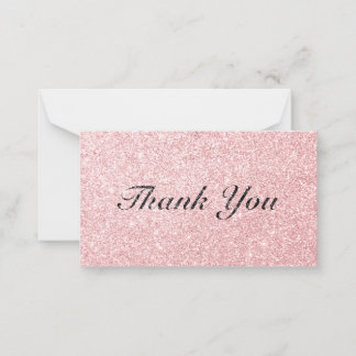 Tack för ditt kort för personlig Rosa Glitter Stil