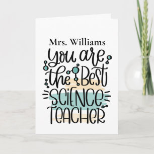 Tack för ditt kort för personlig Science Teacher