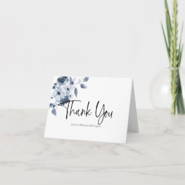 Tack för ditt kort för personligens blå vattenfärg