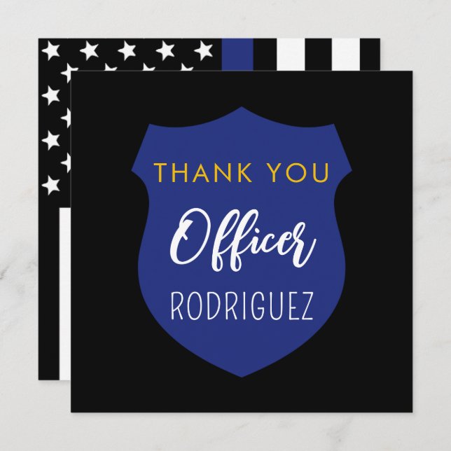 Tack för ditt kort för personligens polisman (Fram/baksida)