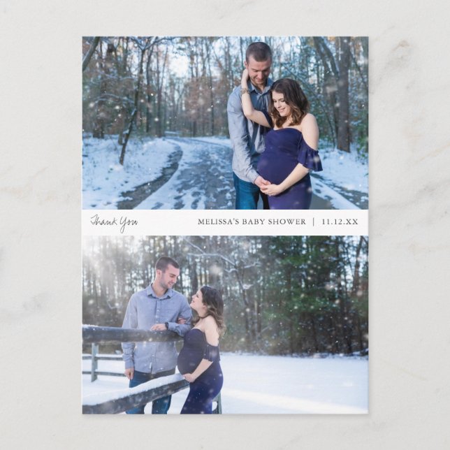 Tack för ditt kort för Photo Collage Baby Shower (Framsida)