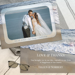 Tack för ditt kort för Photo Elegant Beach Wedand