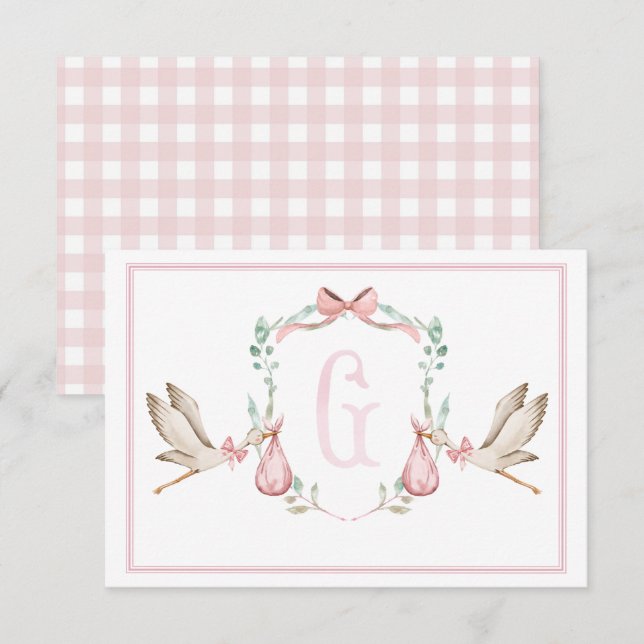 Tack för ditt kort för Preppy Southern Rosa Girl S (Fram/baksida)