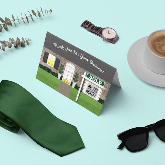 Tack för ditt kort för Realtor Grått Brick House (Skapare uppladdad)