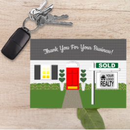 Tack för ditt kort för Realtor Red Door Sold-signo