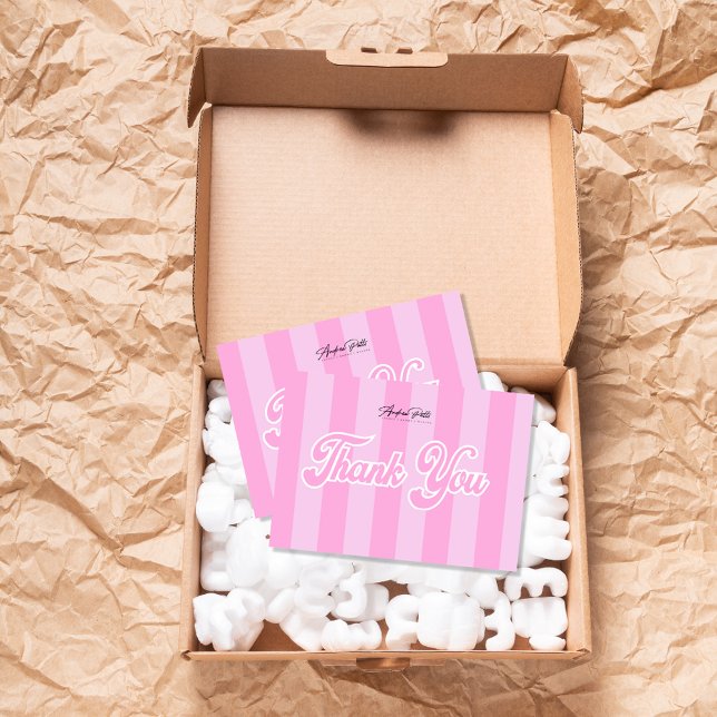 Tack för ditt kort för Retro Rosa Rand (Skapare uppladdad)