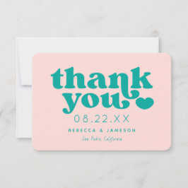 Tack för ditt kort för Retro Union Rosa and Teal B