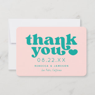 Tack för ditt kort för Retro Union Rosa and Teal B