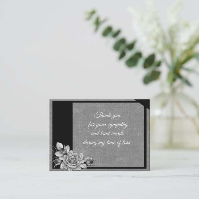 Tack för ditt kort för Ro Flower Löv (Stående Fram)