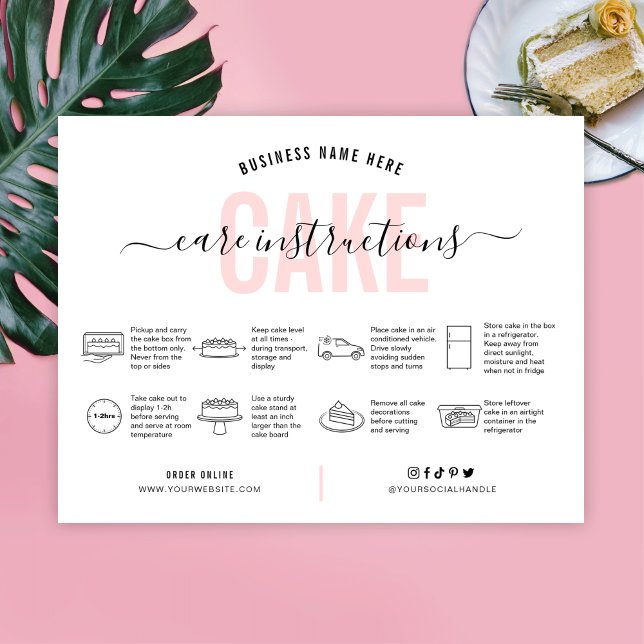 Tack för ditt kort för rosa Aesthetic Cake Care (Skapare uppladdad)