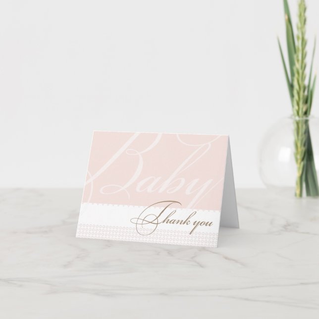 Tack för ditt kort för rosa Baby Shower (Framsida)
