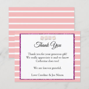 Tack för ditt kort för rosa Baby Shower