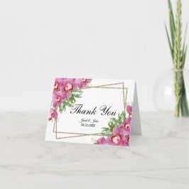 Tack för ditt kort för rosa Blommigt