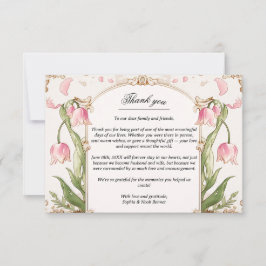 Tack för ditt kort för rosa Blommigt och Bröllop