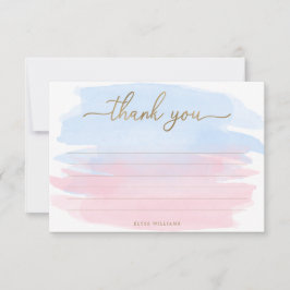 Tack för ditt kort för rosa Blue Watercolor