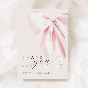 Tack för ditt kort för rosa Bow Baby Shower
