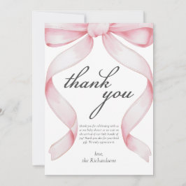 Tack för ditt kort för rosa Bow Baby Shower