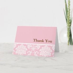 Tack för ditt kort för rosa Damask