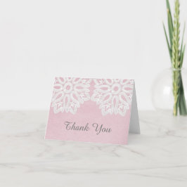 Tack för ditt kort för rosa Elegant Snöre