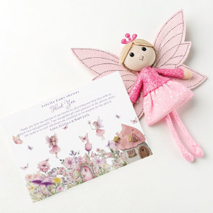 Tack för ditt kort för rosa Fairy Baby Shower