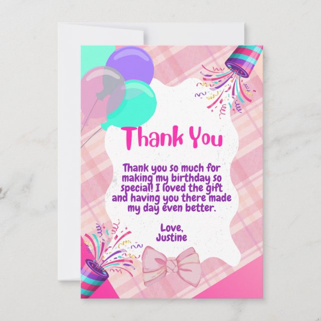 Tack för ditt kort för rosa Firande (Framsida)