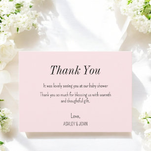 Tack för ditt kort för rosa Girl Baby Shower