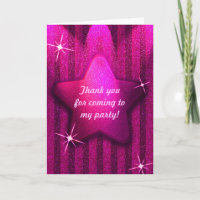 Tack för ditt kort för rosa Glitter-liknande stjär