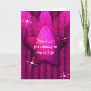 Tack för ditt kort för rosa Glitter-liknande stjär
