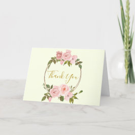 Tack för ditt kort för Rosa Guld Blommigt