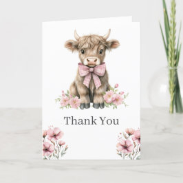 Tack för ditt kort för rosa Highland Cow