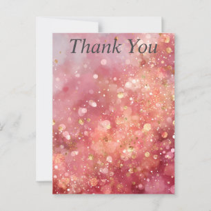 Tack för ditt kort för rosa och Guld Glitter