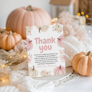 Tack för ditt kort för rosa Pumpkin Birthday