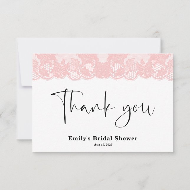 Tack för ditt kort för rosa Snöre Möhippa (Framsida)