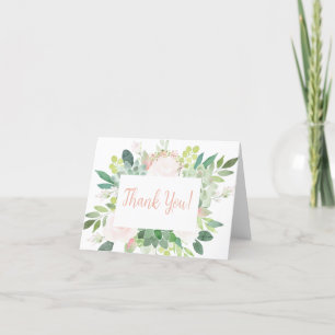 Tack för ditt kort för rosa Succulary Baby Shower
