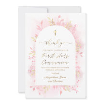 Tack för ditt kort för rosa vattenfärgsblad