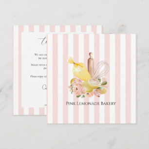 Tack för ditt kort för rosa White Stripe Bakery