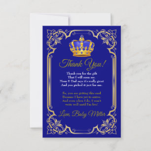 Tack för ditt kort för royalet Baby Shower