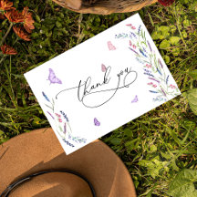 Tack för ditt kort för Rustic Blommigt Bröllop