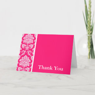 Tack för ditt kort för shock rosa Damask